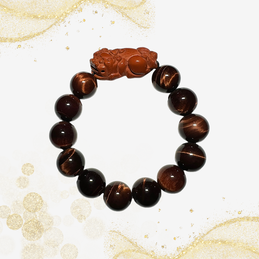 红虎眼石貔貅手串 Red Tiger Eye Pixiu Bracelet