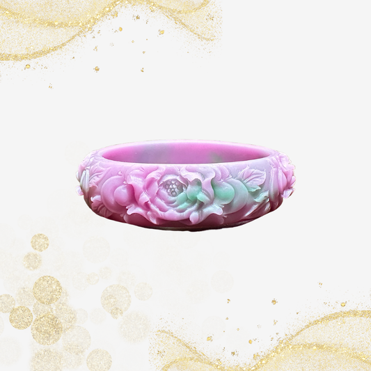 玛瑙牡丹花手镯 Agate Peony Flower Bracelet