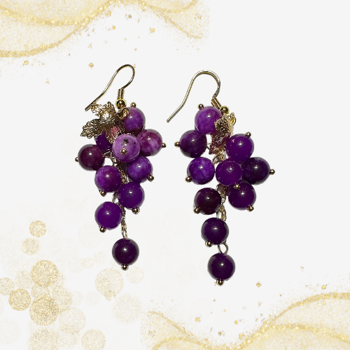 玛瑙葡萄耳坠 Agate Grape Earring