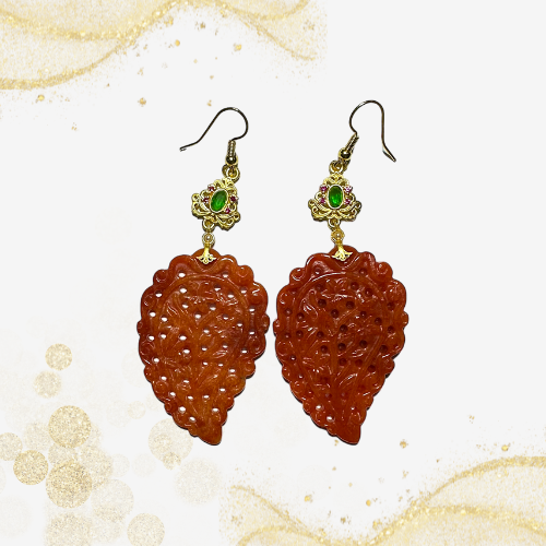 玛瑙叶子耳坠 Agate Leaf Earring