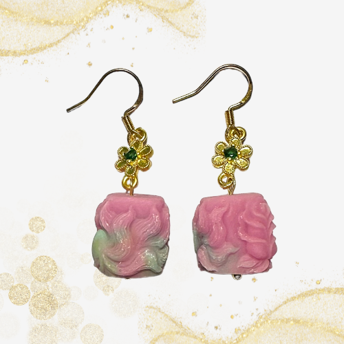 玛瑙九尾狐仙耳坠 Agate Nine Tail Fox Deity Earring