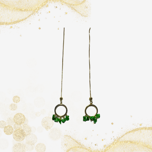 绿玛瑙耳坠 Green Agate Earrings