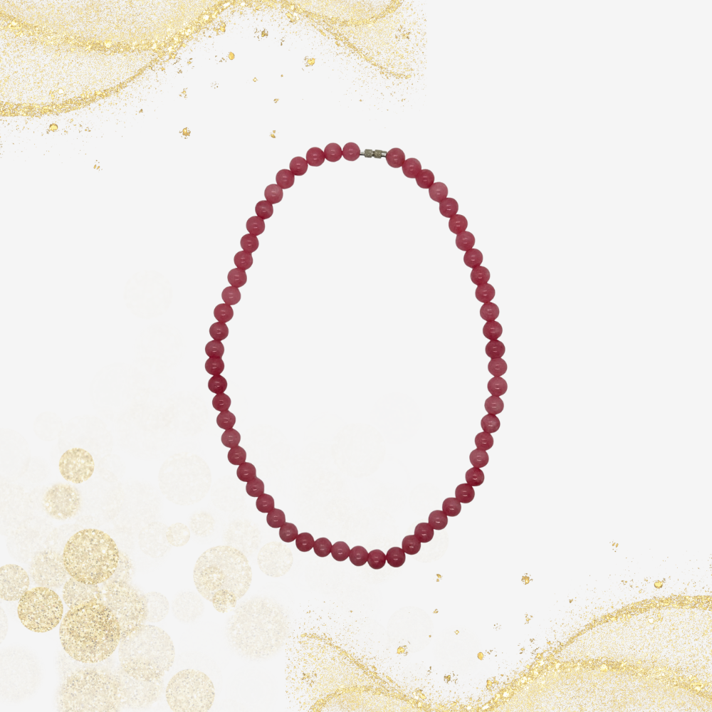 粉色玛瑙珠项链
Pink Agate Beaded Necklace