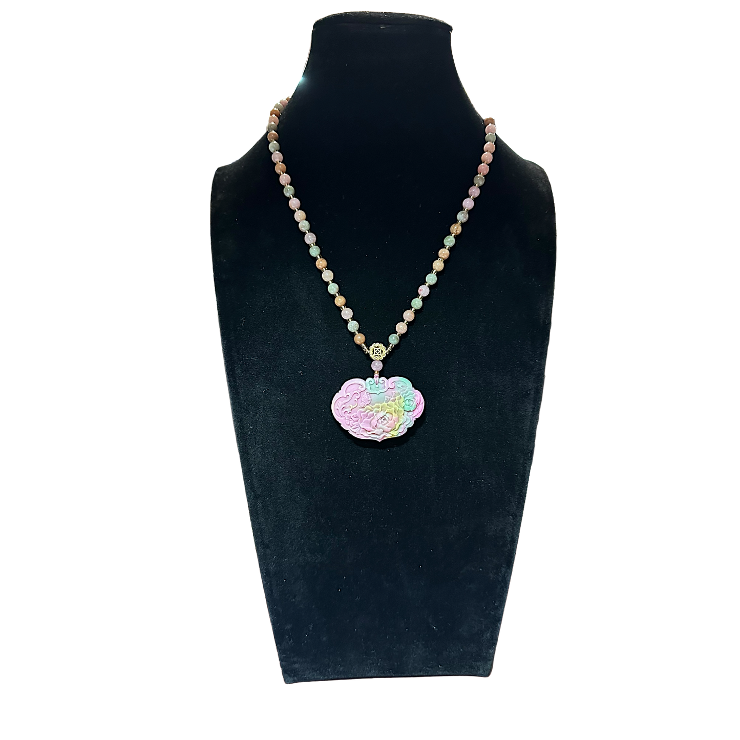 玛瑙牡丹花锁扣项链
Agate Peony Flower Locket Necklace