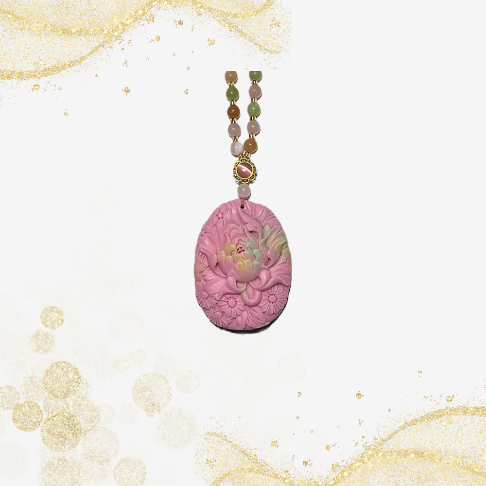 玛瑙牡丹花项链
Agate Peony Flower Necklace