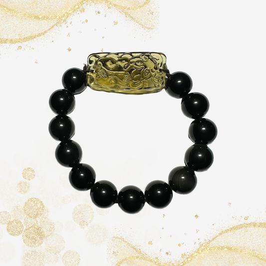 黑曜石貔貅手串 Black Obsidian Pixiu Bracelet