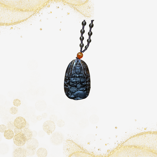 黑曜石观音吊坠
Black Obsidian Guan Yin Pendant