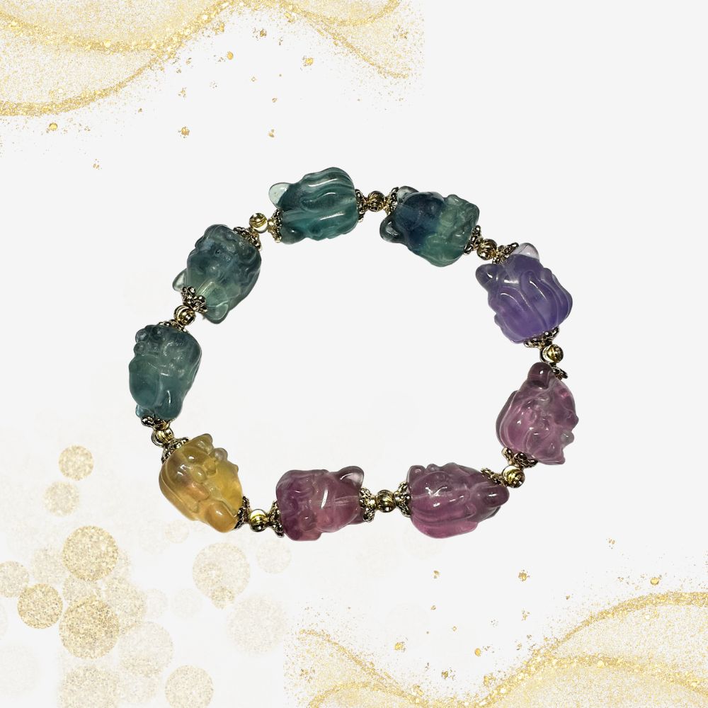 多彩水晶狐仙手串 Multi Colour Crystal Fox Deity Bracelet