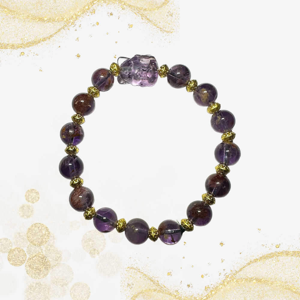 紫水晶狐仙手串 Purple Crystal Fox Deity Bracelet