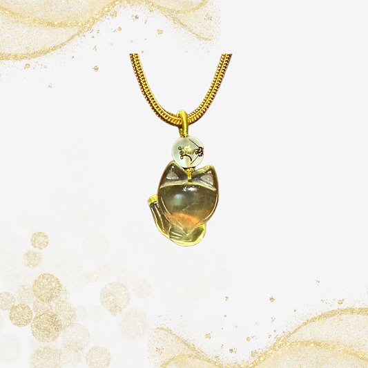 黄水晶狐仙吊坠 Yellow Crystal Fox Deity Pendant