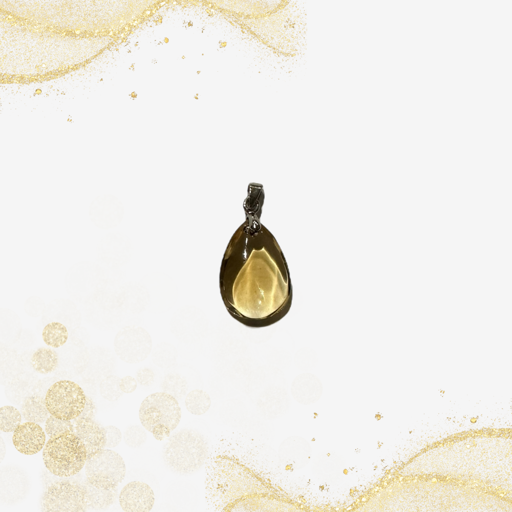 黄水晶水滴吊坠 Yellow Crystal Water Droplet Pendant