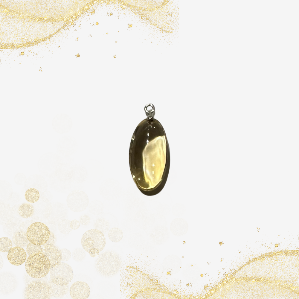 黄水晶水滴吊坠 Yellow Crystal Water Droplet Pendant