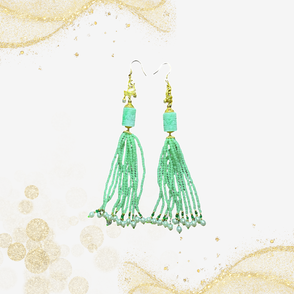 玉流苏耳坠 Jade Tassel Earring