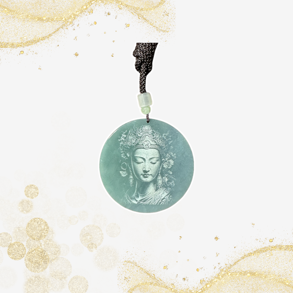 和田玉观音吊坠 Hetian Jade Guan Yin Pendant