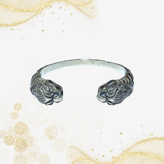 925银双龙头手镯 925 Silver Double Dragon Head Bangle