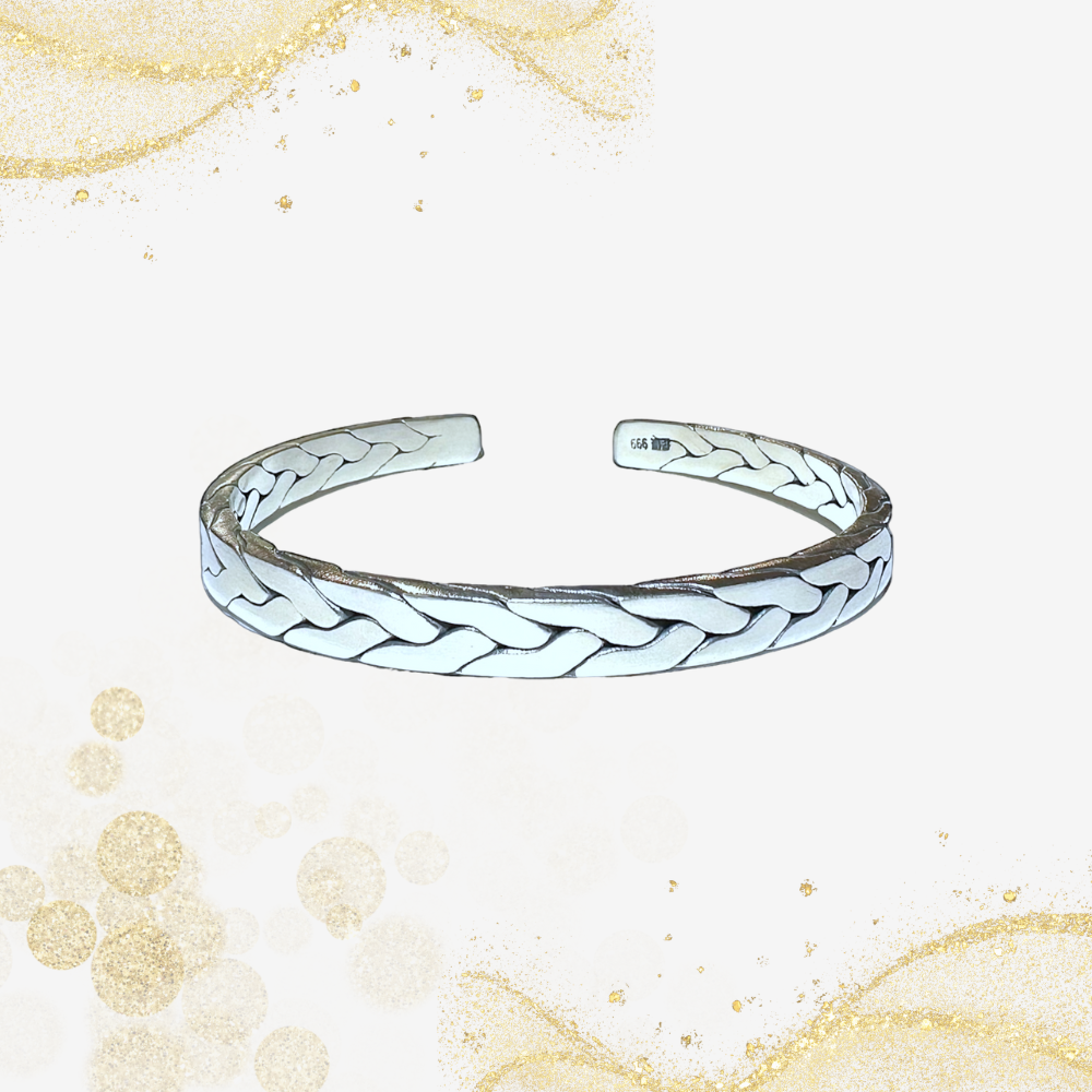 足银麻花手镯 Silver Twist Bangle